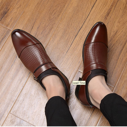 Autumn And Winter Business Dress Large Size Men's Shoes, Size:38(Brown)-garmade.com