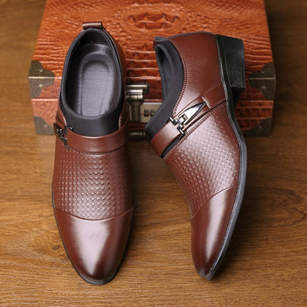 Autumn And Winter Business Dress Large Size Men's Shoes, Size:39(Brown)-garmade.com