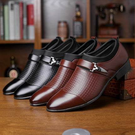 Autumn And Winter Business Dress Large Size Men's Shoes, Size:40(Brown)-garmade.com
