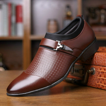 Autumn And Winter Business Dress Large Size Men's Shoes, Size:42(Brown)-garmade.com