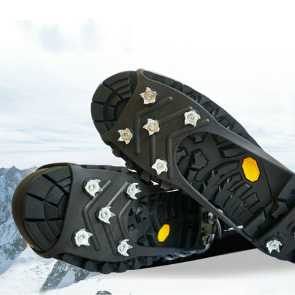 8 Teeth Ice Claw Outdoor Non-slip Shoes Covers for Ice Snow Ground, Size:M（35-40 Yards）(Black)-garmade.com