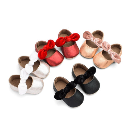 Baby Girl Toddler Shoes Newborn Soft Cloth Shoes Princess Shoes Flat Shoes, Size:11(Gold)-garmade.com