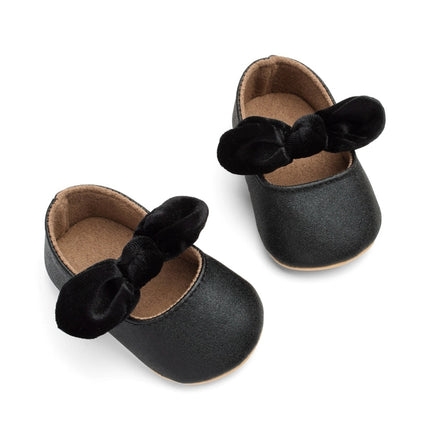 Baby Girl Toddler Shoes Newborn Soft Cloth Shoes Princess Shoes Flat Shoes, Size:12(Black)-garmade.com