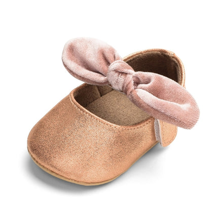 Baby Girl Toddler Shoes Newborn Soft Cloth Shoes Princess Shoes Flat Shoes, Size:12(Gold)-garmade.com