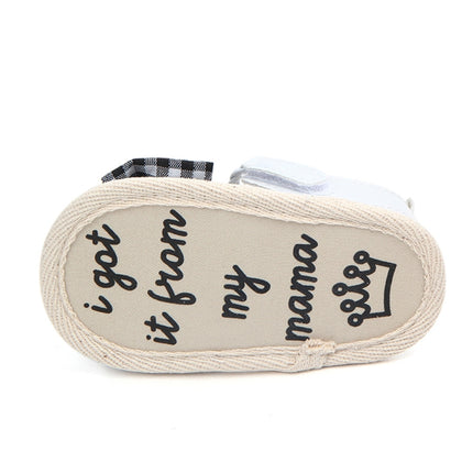 Bow Plaid Soft Weave Crib Anti-Slip Baby Girls Summer Shoes Anti-Slip Single Sandals, Size:11(Blue)-garmade.com