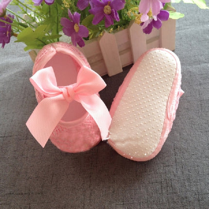 Baby Shoes Newborn Baby Girls Princess Baby Girls Shoes Bowknot Crib Non-slip Footwear Shoe, Size:11(Pink)-garmade.com