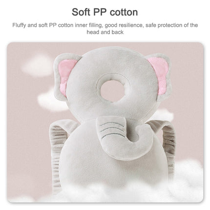 Infant Baby Learning to Walk Sitting Fall Protection Head Cotton Core Pillow Protector Safety Care, Size:Conventional(Elephant Crystal Velvet)-garmade.com
