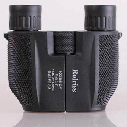ROLISS 10X25 Outdoor Sports Portable Waterproof Pocket Binocular High Power Telescope(Black)-garmade.com