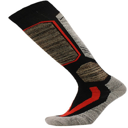 Ski Socks Outdoor Sports Thick Long Sweat-absorbent Warm Hiking Socks, Size:35-39(Black)-garmade.com