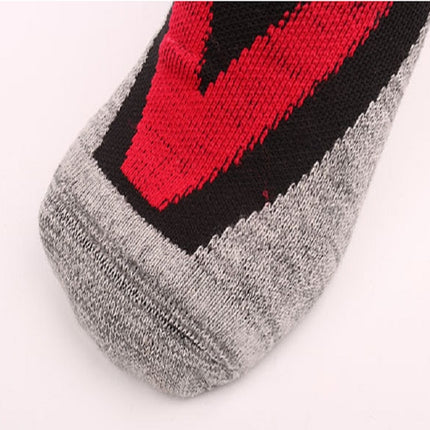 Ski Socks Outdoor Sports Thick Long Sweat-absorbent Warm Hiking Socks, Size:35-39(Black)-garmade.com