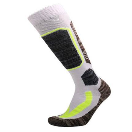 Ski Socks Outdoor Sports Thick Long Sweat-absorbent Warm Hiking Socks, Size:40-45(White)-garmade.com