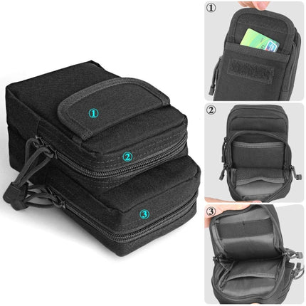 Small Pocket Gadget Belt Waist Bag Phone Bag Holster(Black )-garmade.com