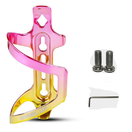 WHEEL UP Colorful Bicycle Bottle Cage Two-Color Aluminum Alloy Bottle Cage Riding Equipment(Golden pink)-garmade.com