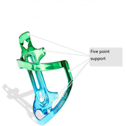 WHEEL UP Colorful Bicycle Bottle Cage Two-Color Aluminum Alloy Bottle Cage Riding Equipment(Blue green)-garmade.com