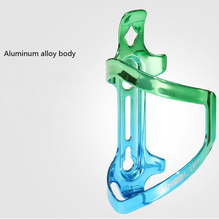 WHEEL UP Colorful Bicycle Bottle Cage Two-Color Aluminum Alloy Bottle Cage Riding Equipment(Blue green)-garmade.com