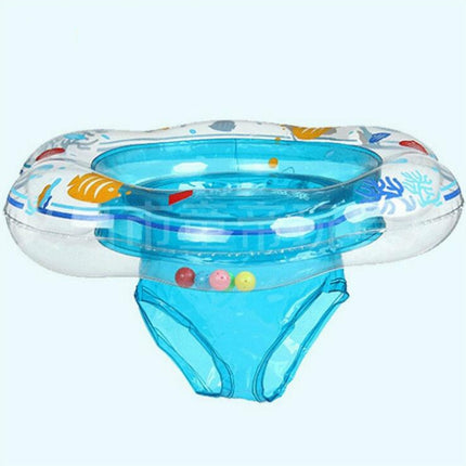 Intime PVC Infant Thick Double Underarm Swimming Ring Sitting Ring(Blue)-garmade.com