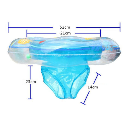 Intime PVC Infant Thick Double Underarm Swimming Ring Sitting Ring(Blue)-garmade.com