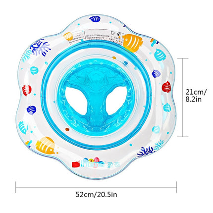 Intime PVC Infant Thick Double Underarm Swimming Ring Sitting Ring(Blue)-garmade.com