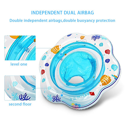 Intime PVC Infant Thick Double Underarm Swimming Ring Sitting Ring(Blue)-garmade.com