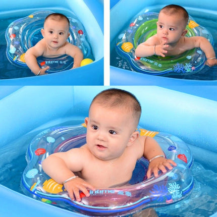 Intime PVC Infant Thick Double Underarm Swimming Ring Sitting Ring(Blue)-garmade.com