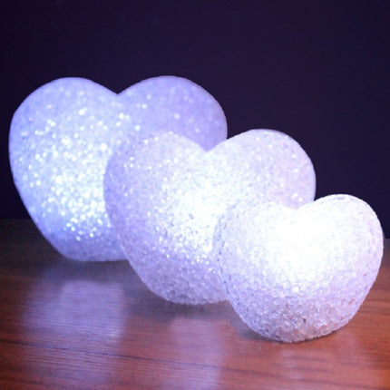 8cm White Heart Indoor Decorative LED Night Light Romantic 3D Love Heart Valentine Day Wedding Party Decoration-garmade.com