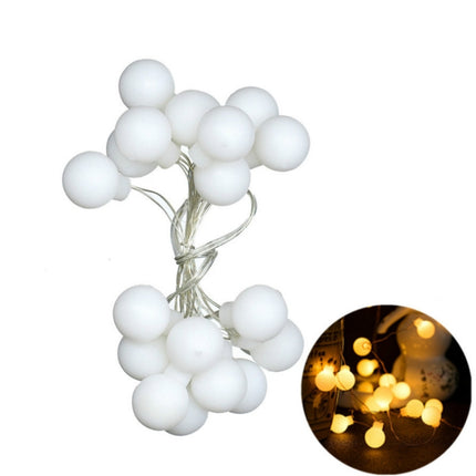 LED Waterproof Ball Light String Festival Indoor and Outdoor Decoration, Color:Warm White 20 LEDs -Battery Power-garmade.com
