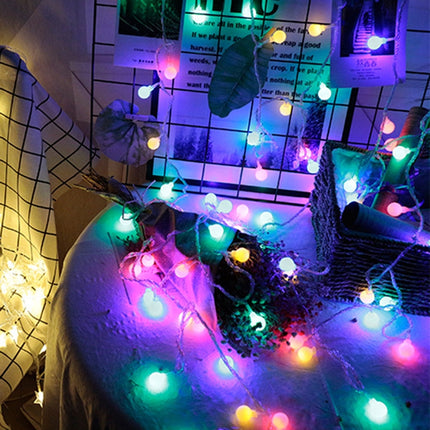 LED Waterproof Ball Light String Festival Indoor and Outdoor Decoration, Color:Colorful 20 LEDs -Battery Power-garmade.com