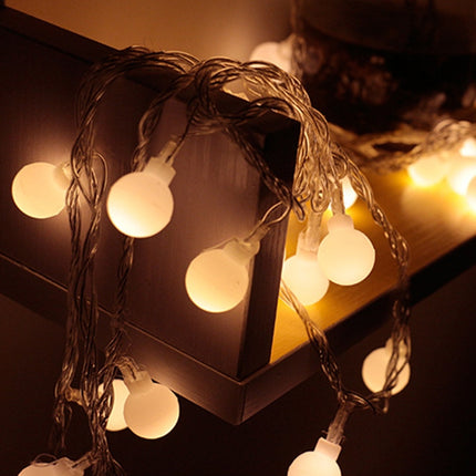 LED Waterproof Ball Light String Festival Indoor and Outdoor Decoration, Color:White 20 LEDs -Battery Power-garmade.com