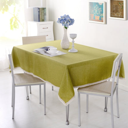 Decorative Tablecloth Imitation Linen Lace Table Cloth Dining Table Cover, Size:90x90cm(Grass Green)-garmade.com