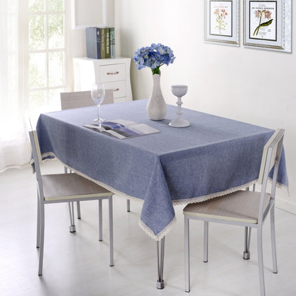 Decorative Tablecloth Imitation Linen Lace Table Cloth Dining Table Cover, Size:90x90cm(Grey)-garmade.com