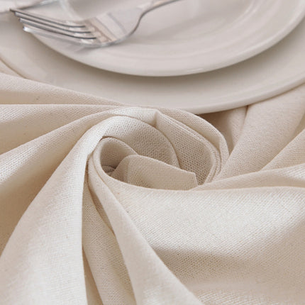 Linen Cotton Thicken Tablecloth Hem Splice Washable Coffee Dinner Table Cloth for Wedding Banquet, Size:90x90cm(White Without Lace)-garmade.com