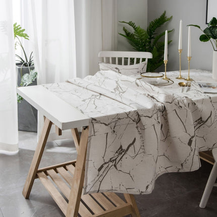 Marble Pattern Minimalist Tablecloth Cover Table Cloth Cotton Linen Dust-proof Cabinet Cloth, Size:60x60cm(White)-garmade.com