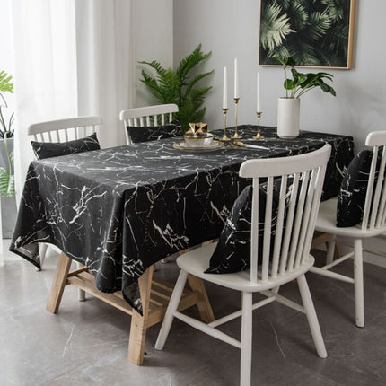 Marble Pattern Minimalist Tablecloth Cover Table Cloth Cotton Linen Dust-proof Cabinet Cloth, Size:60x60cm(Black)-garmade.com