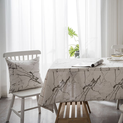 Marble Pattern Minimalist Tablecloth Cover Table Cloth Cotton Linen Dust-proof Cabinet Cloth, Size:100x140cm(White)-garmade.com