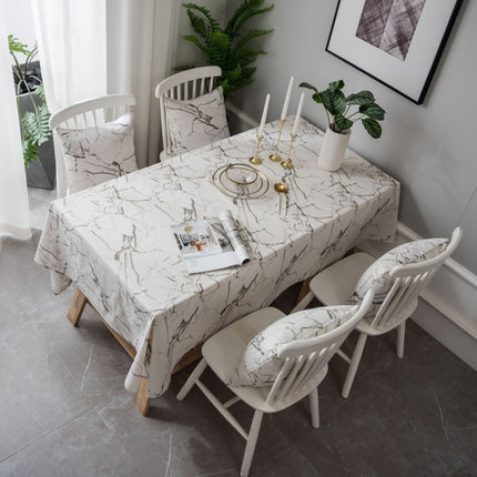 Marble Pattern Minimalist Tablecloth Cover Table Cloth Cotton Linen Dust-proof Cabinet Cloth, Size:140x160cm(White)-garmade.com