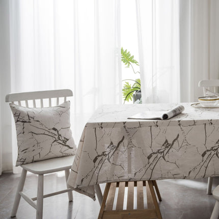 Marble Pattern Minimalist Tablecloth Cover Table Cloth Cotton Linen Dust-proof Cabinet Cloth, Size:140x180cm(White)-garmade.com