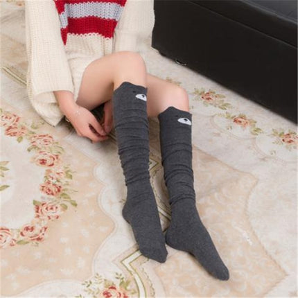 Cute Cartoon Stereo Cat Cotton Knee Socks Stockings Tube Thigh Socks(Dark Grey)-garmade.com