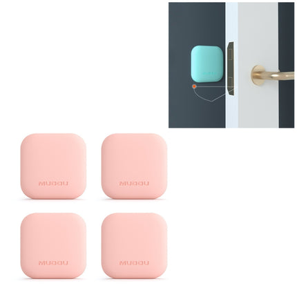 4 PCS MUDDU Silicone Protective Pad Collision-Proof Wall Stickers(Square Pink)-garmade.com