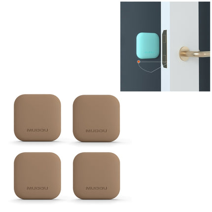4 PCS MUDDU Silicone Protective Pad Collision-Proof Wall Stickers(Square Coffee)-garmade.com