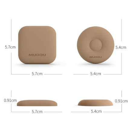 4 PCS MUDDU Silicone Protective Pad Collision-Proof Wall Stickers(Square Coffee)-garmade.com