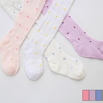 Children Mesh Thin Dance Socks Girls Small Fresh Cotton Pantyhose, Size:15/17(White Blue)-garmade.com