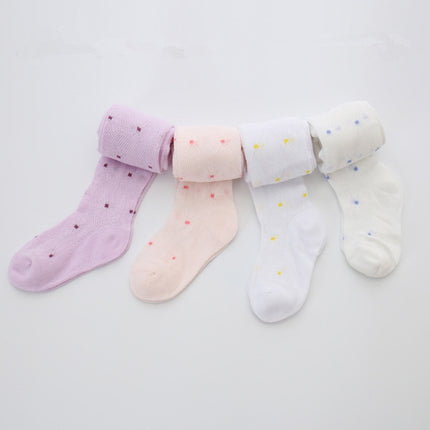 Children Mesh Thin Dance Socks Girls Small Fresh Cotton Pantyhose, Size:15/17(White Yellow)-garmade.com