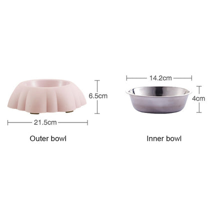 Stainless Steel Plastic Pumpkin Creative Pet Food Bowl(Green)-garmade.com