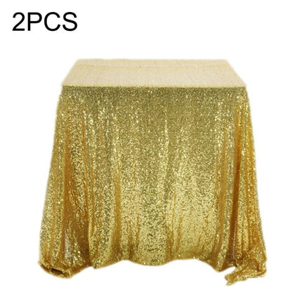 2 PCS Round Table Decoration Cloth Hotel Wedding Banquet Decoration Embroidered Sequin Tablecloth, Size:60cm(Golden)-garmade.com