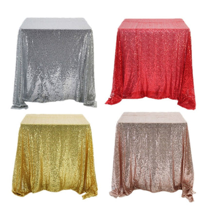 2 PCS Round Table Decoration Cloth Hotel Wedding Banquet Decoration Embroidered Sequin Tablecloth, Size:60cm(Silver)-garmade.com