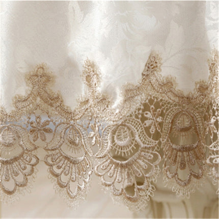 Classical Tablecloth Table Decor Jacquard Lace Elegant Table Cloth, Size:120cm Round(Light Brown)-garmade.com