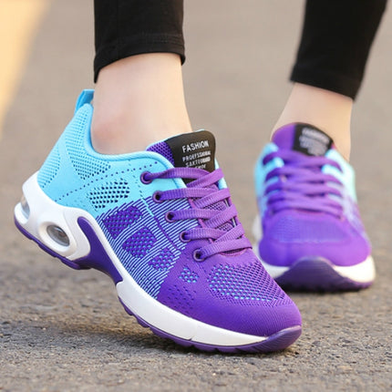 Women Shoes Breathable Mesh Soft Sole Sneakers, Size:35(Purple)-garmade.com