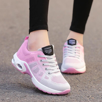 Women Shoes Breathable Mesh Soft Sole Sneakers, Size:38(Pink)-garmade.com