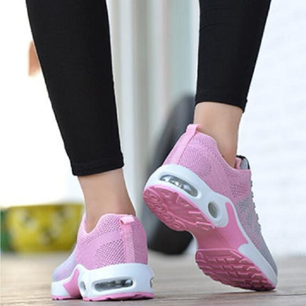 Women Shoes Breathable Mesh Soft Sole Sneakers, Size:38(Pink)-garmade.com