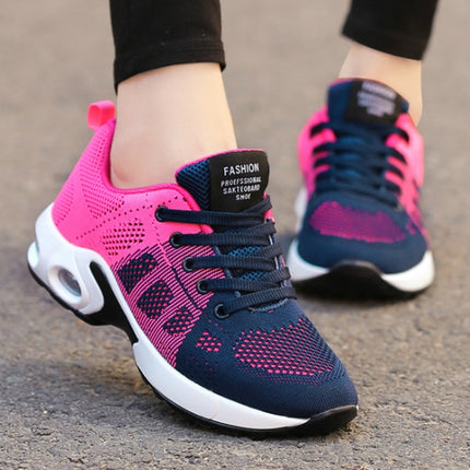 Women Shoes Breathable Mesh Soft Sole Sneakers, Size:39(Rose Red)-garmade.com